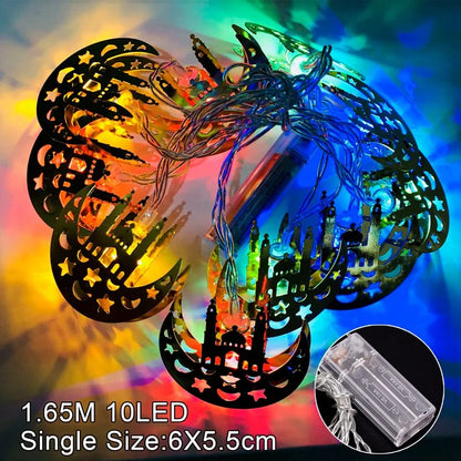 1.6M Moon Star Led Light String Eid Mubarak Decor Ramadan Decor for Home Muslim Islamic Decor Hajj Ramadan Kareem Eid Al Adha