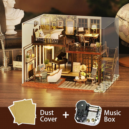 Cutebee DIY DollHouse Kit Wooden Doll Houses Forest Teashop With Furniture Kit Toys for Children Christmas