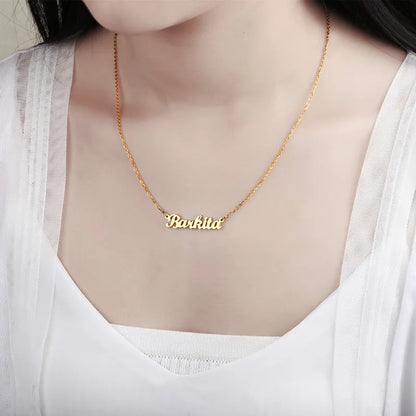 Personalized Name Necklace Gold Stainless Steel Name Necklace Customized Name Necklaces,Custom Pendant, Charm Women Jewelry