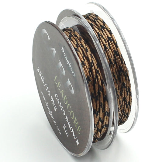 5m Braided Lead Core Carp Leader Line Camo Brown Mainline Leadcore for Carp Rig Chod Helicopter Rig Carp Coarse Fishing Line