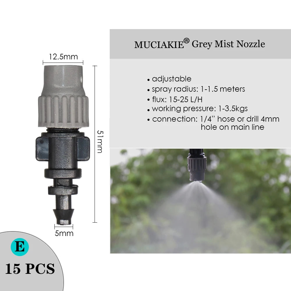 MUCIAKIE Variety Style Adjustable Irrigation Sprinkler Garden Emitters Stake Dripper Micro Spray Rotating Nozzle Watering Arrow