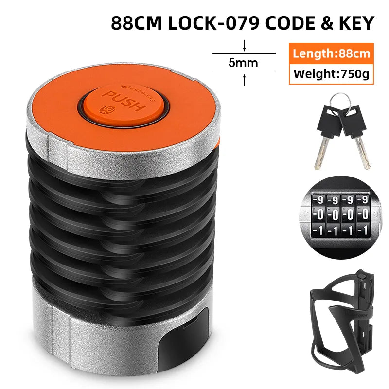WEST BIKING Foldable Bicycle Lock MTB Road Bike Hamburg Lock High Security Anti-Theft Electric Scooter E-Bike Cycling Chain Lock