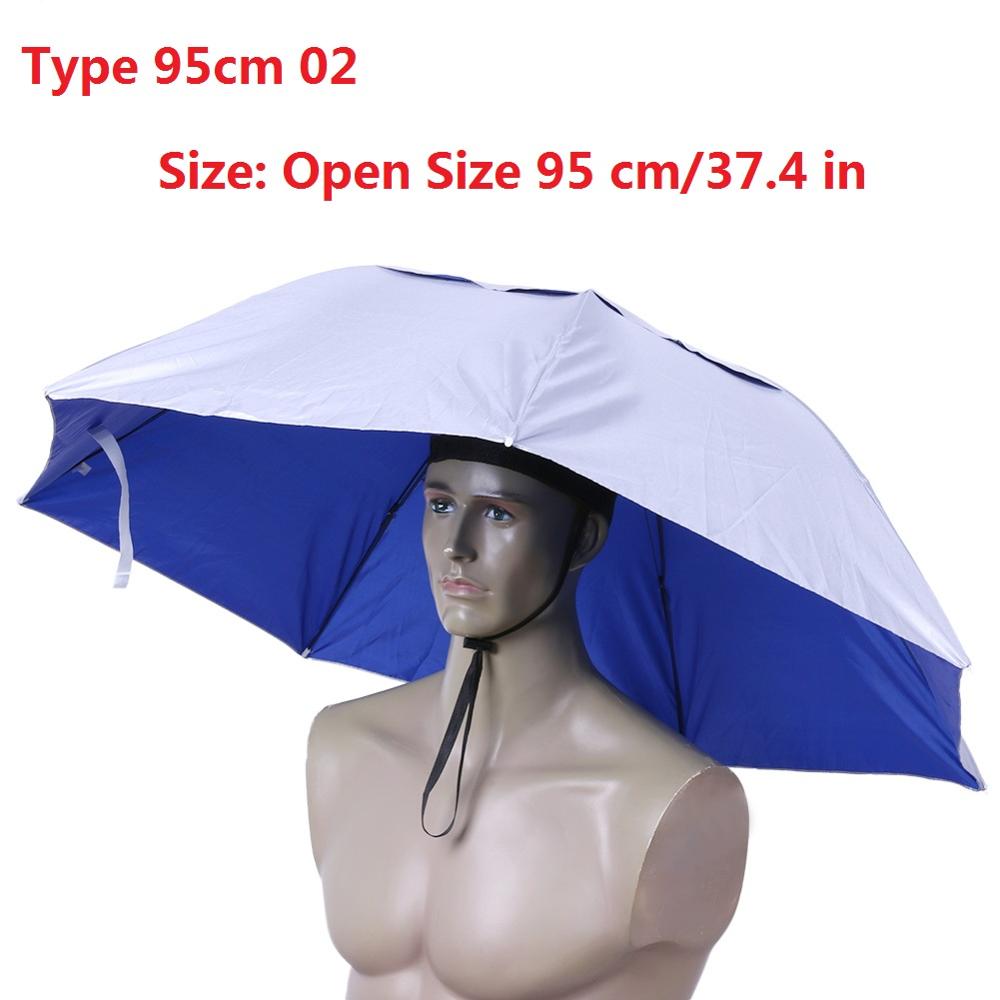 Foldable Head Umbrella Hat Anti-Rain Anti-Uv Outdoor Fishing Caps Portable Travel Hiking Beach Fish Tackle Iscas Pesca Rain Gear