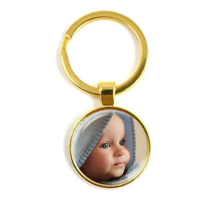 Personalized Custom Keychain Photo Mum Dad Baby Children Grandpa Parents Custom Designed Photo for Family Anniversary