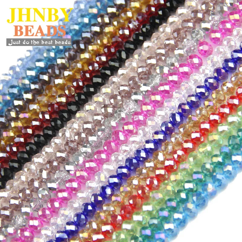 JHNBY Round Shape Upscale Austrian Crystal Beads High Quality 6mm 50pcs Loose Beads Rondelles Glass Ball Bracelet Jewelry DIY