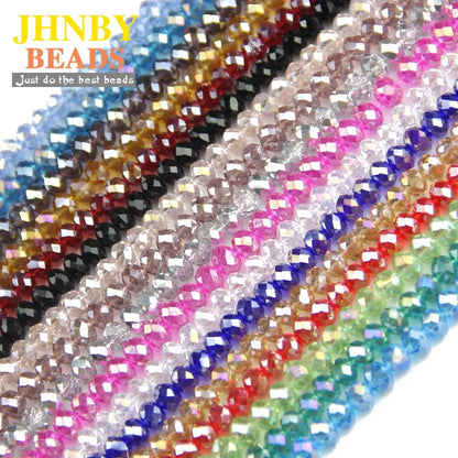 JHNBY Round Shape Upscale Austrian Crystal Beads High Quality 6mm 50pcs Loose Beads Rondelles Glass Ball Bracelet Jewelry DIY