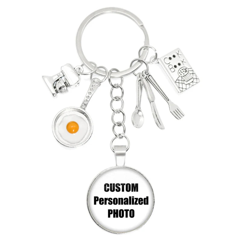 Personalized Custom Keychain Photo Mum Dad Baby Children Grandpa Parents Custom Designed Photo for Family Anniversary