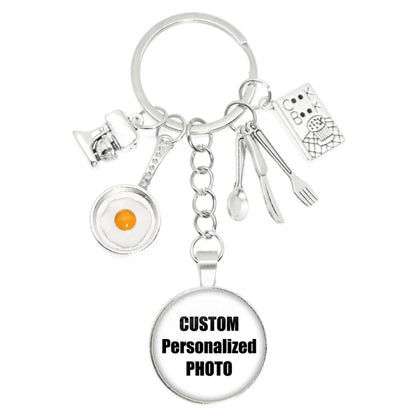 Personalized Custom Keychain Photo Mum Dad Baby Children Grandpa Parents Custom Designed Photo for Family Anniversary