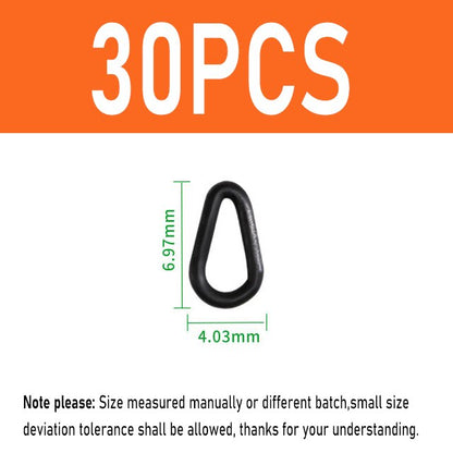 [ 30PCS] Flat Round Matt Black O Ring Carp Fishing Rig Terminal End Tackle Accessory 2mm 2.5mm 3.1mm Tippet Rig Ring
