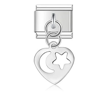 Hapiship 9mm Width New Original Daisy I Love You Heart Flower Italian Charm Fit Bracelet Stainless Steel Jewelry Making DJ047