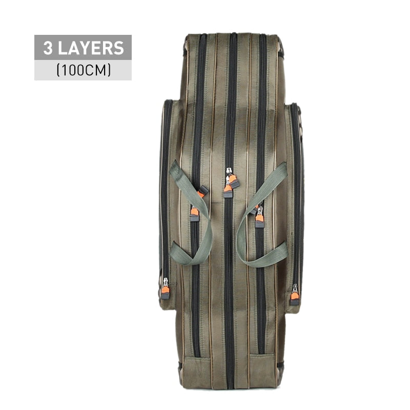 Portable Multifunction Fishing Bag Pesca Canvas 80/90/100/120cm Fishing Rod 3 Layer 4 Layer Travel Carry Case Pesca XA49G