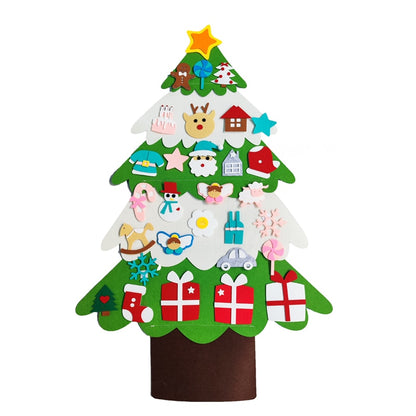 DIY Felt Christmas Tree Christmas Decoration for Home Navidad 2022 New Year Christmas Ornaments Santa Claus Xmas Kids