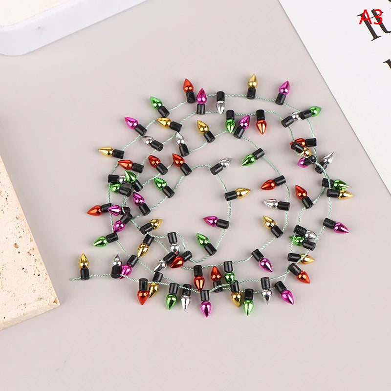 1/12 Scale 1 String of Fake Lights Christmas Good Decoration Dollhouse Miniature Mini Furniture Accessories String Lights