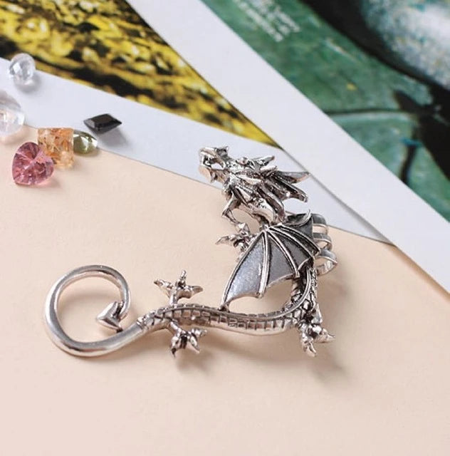 Retro Vintage Gothic Rock Punk Twine Dragon Shape Ear Cuff  Earring Earrings for Women Men  Earrings
