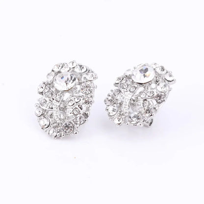 Nigerian Wedding African Beads Jewelry Sets Crystal Necklace Sets Silver Color Jewelry Set Wedding Accessories Party
