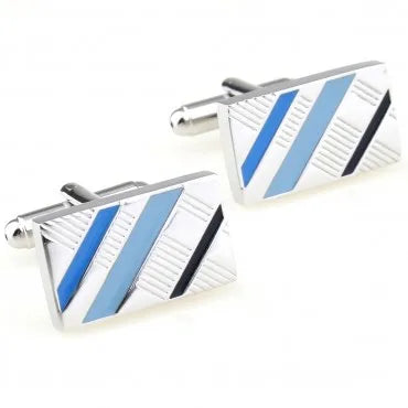Blue Color Enamel Cufflink Cuff Link