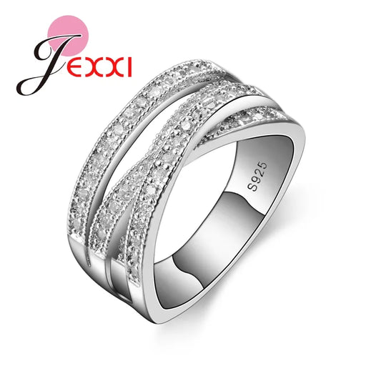 Big Sale Brand Fashion Original Design 925 Sterling Silver Jewelry Cubic Zircon Crystal Engagement Wedding Rings for Women Y2K