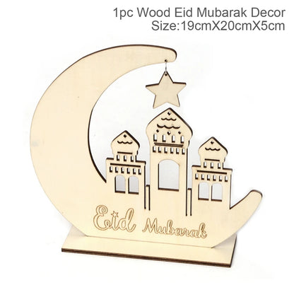 Wooden EID MUBARAK Ramadan Decoration Islamic Ramadan and Eid Decorations for Food Eid Al Adha EID Muslim Decor Ramadan