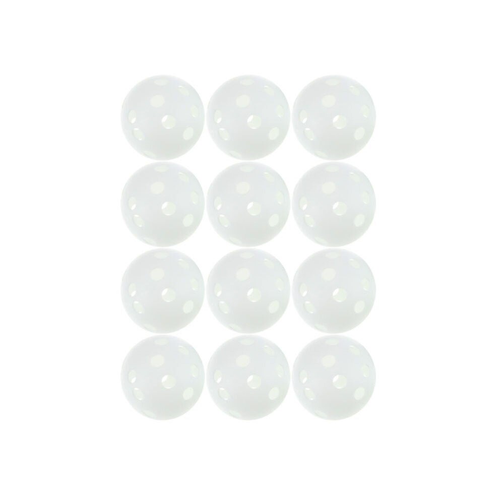 12pcsX72mm Plastic Golf Ball Pickleball Airflow Ball Floorball Hollow Indoor Practice Ball Fun-Air Scoop Ball Golf Accessories
