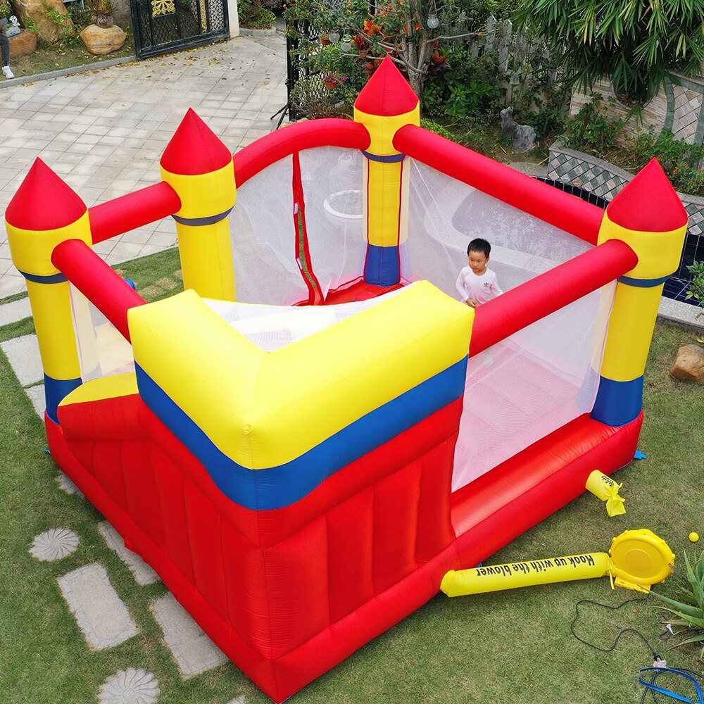 YARD Large Inflatable Bouncer Trampoline With Obstacle Slide 4*3.8*2.5M Outdoors Home Use PVC Oxford Christmas Birthday