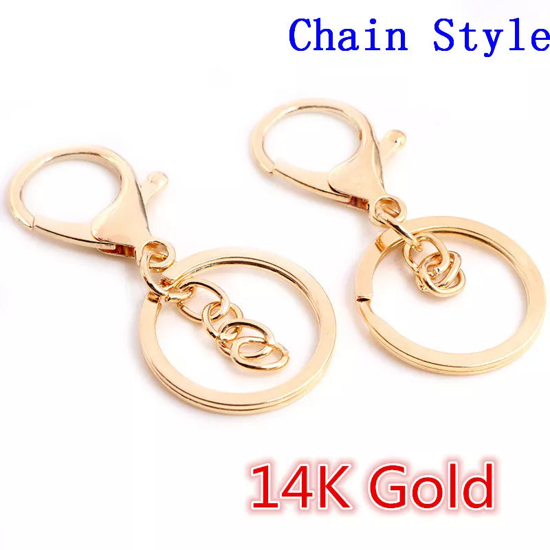 5pcs/Lot 30mm Key Ring Long 70mm Popular Classic 11 Colors Plated Lobster Clasp Key Hook Chain Jewelry Making for Keychain
