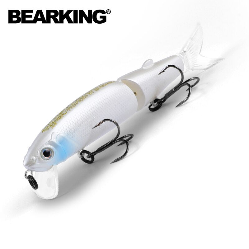 Bearking 11.3cm 13.7g  Hot Fishing Lure Minnow Quality Professional Bait Swim Bait Jointed Bait Equipped Black or White Hook