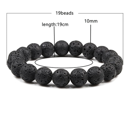 10mm Tiger Eye Natural Stone Beads Bracelet 3 Size Buddha Lava Round Beads Elasticity Rope Bracelets for Men Yoga Handmade Jewel