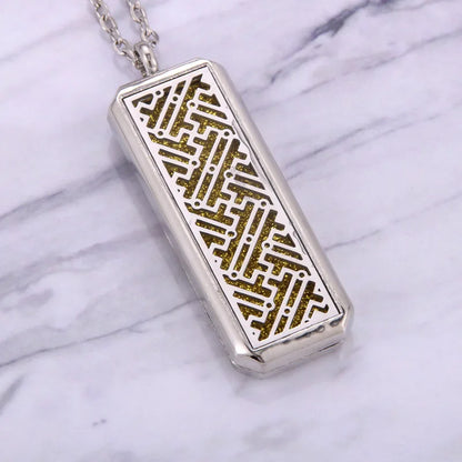 Square Stainless Steel Magnetic Aromatherapy Diffuser Necklace Jewelry Perfume Locket Pendant Essential Oil Locket Necklace