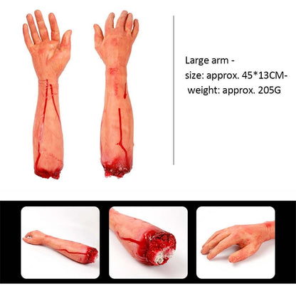Halloween Horror Props Bloody Hand Haunted House Party Decoration Scary Fake Hand Finger Leg Foot Brain Heart Halloween Supplies