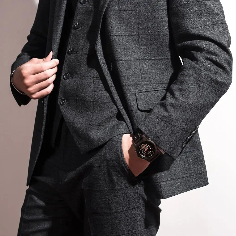 BOBO BIRD Mechanical Watches Men Top Brand Luxury Wooden Watch Montre Homme Automatique W-Q27