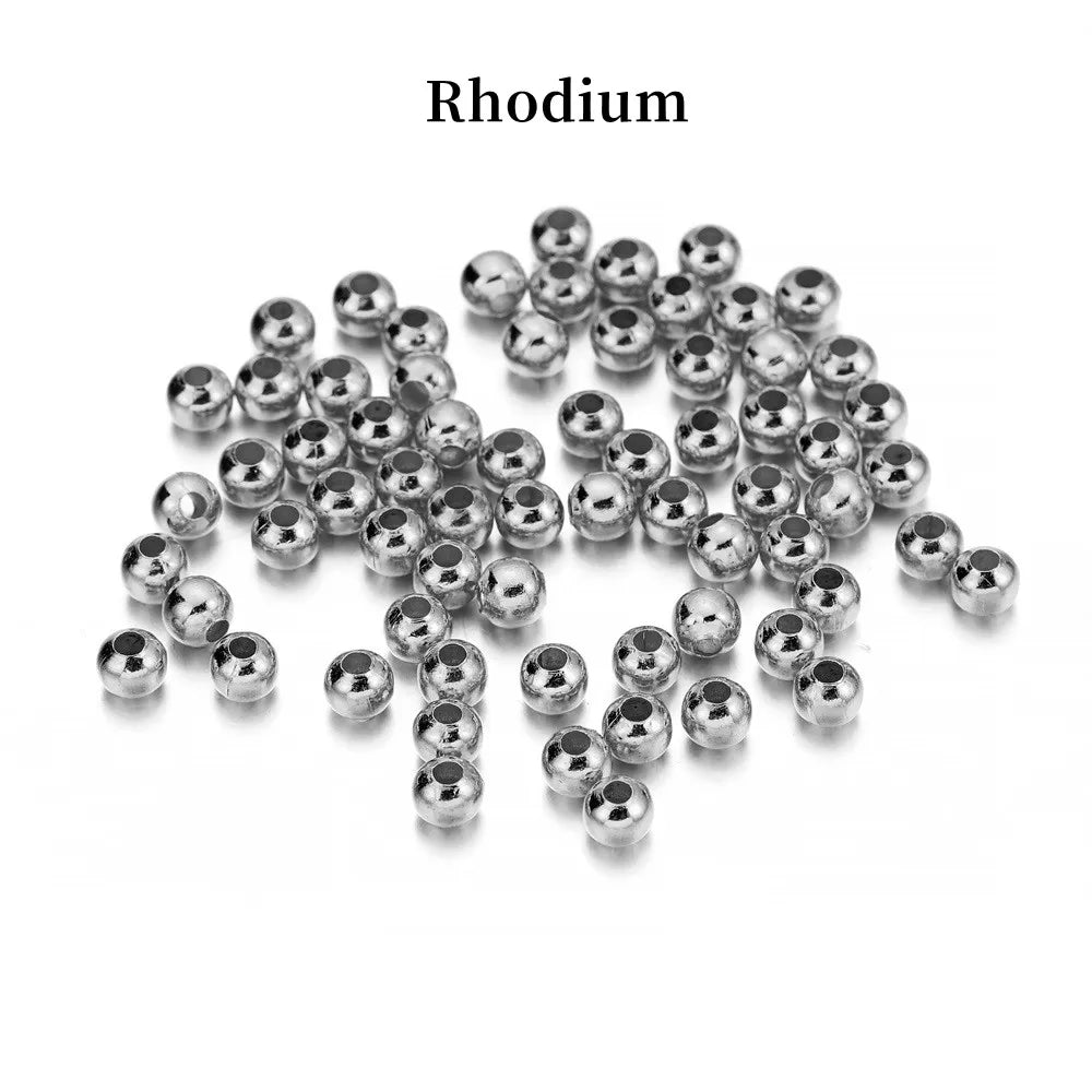 30-500pcs/Lot 2 2.5 3 4mm Gold Color Round Spacer Beads Ball End Seed Metal Bead for Jewelry Making Findings Accessories Supplie