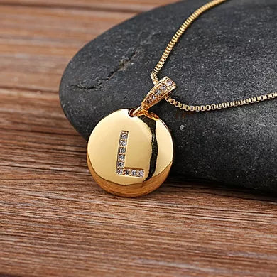 Nidin Women Girls Initial Letter Necklace 26 A-Z Charm Neck Pendants Copper CZ Jewelry Personal