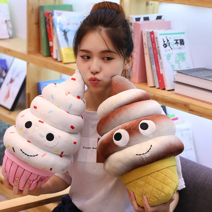 Cute Cartoon Plush Hamburger Ice Cream French Fries Toy Stuffed Food Popcorn Cake Pizza Pillow Cushion Kids Toys Birthday
