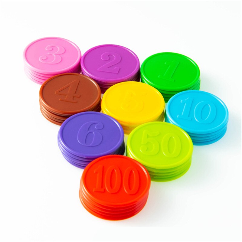 10pcs/Lots!Plastic Poker Chip for Gaming Tokens Plastic Coins Family Club Board Games Toy Creative for Children