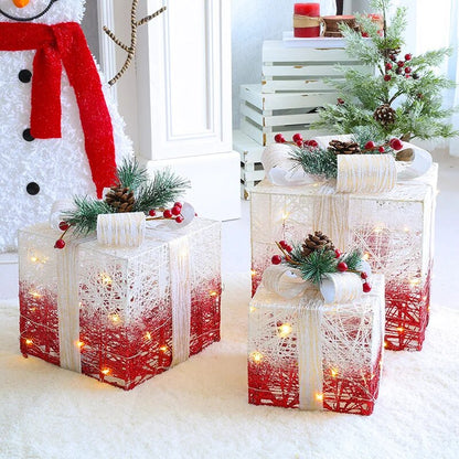Creative Ornaments Christmas Decoration Glowing Christmas Deer Christmas Tree Ornaments Reindeer Family New Year Decoration