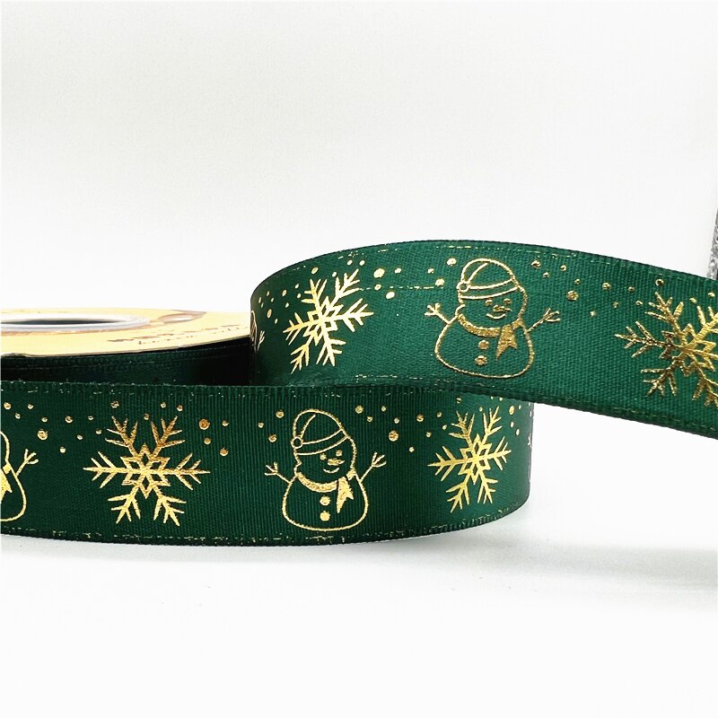 5yards 1inch 25mm Christmas Ribbon Printed Christmas Polyester Ribbon for Handmade Design Christmas Decoration DIY