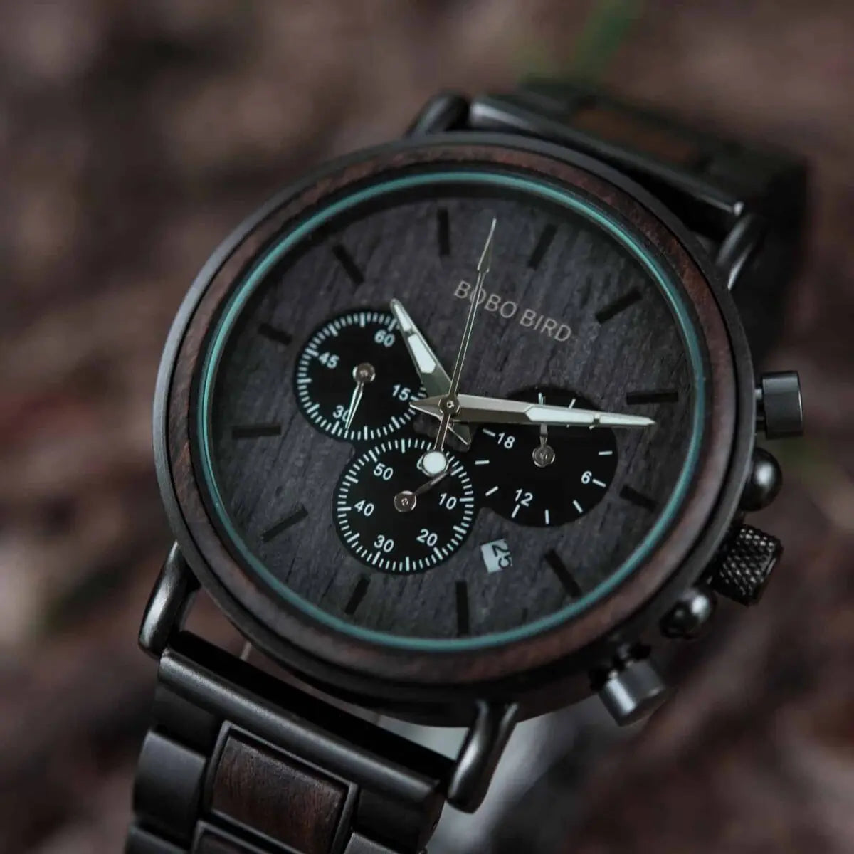 BOBO BIRD Luxury Wood Stainless Steel Men Watch Stylish Wooden Timepieces Chronograph Quartz Watches Relogio Masculino Man