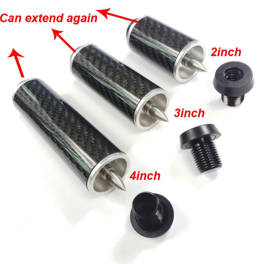 Xmlivet 2019 Lastest Black Carbon Pool Billiards Cue Extensions 2/3/4inch Cue Extender With Bumper Can Extend Twice