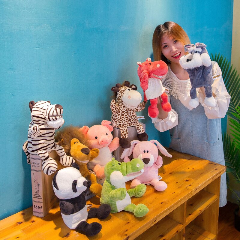 30cm Cute Whole Body Animal Hand Puppet Plush Toy Kindergarten Story Interactive Props Parent-Child Game Glove Dolls