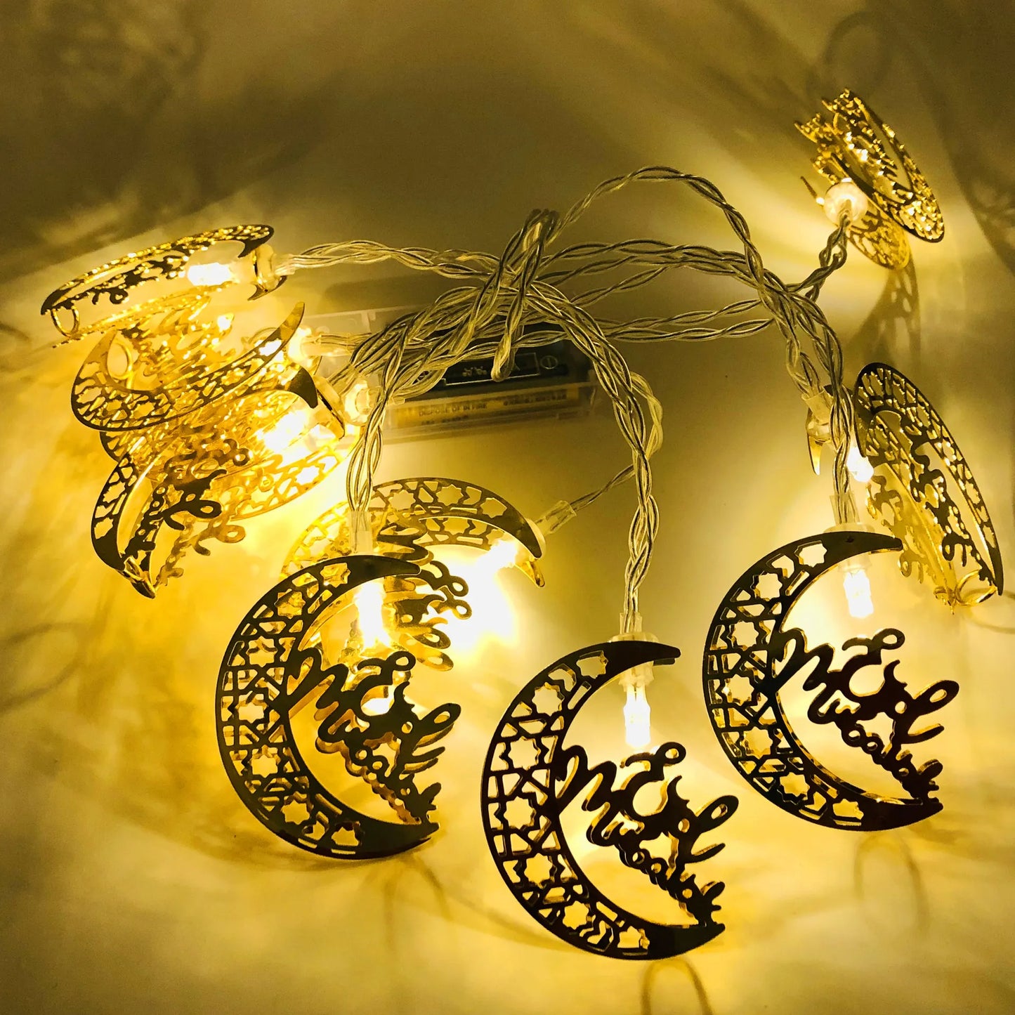 Ramadan Decoration Plastic Lantern Led String Lights Ramadan Kareem Decor Eid Mubarak Al-Fitr Eid Festival Party Supplies