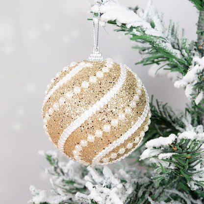 8cm Gold Foam Pearl Christmas Balls Ornament Shatterproof Hanging Christmas Tree Ball Xmas Decorations Navidad Noel