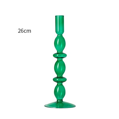 Red Glass Candle Holders Taper Candle Stand Christmas Candle Holder Candlestick Holder Christmas Decor Green Glass