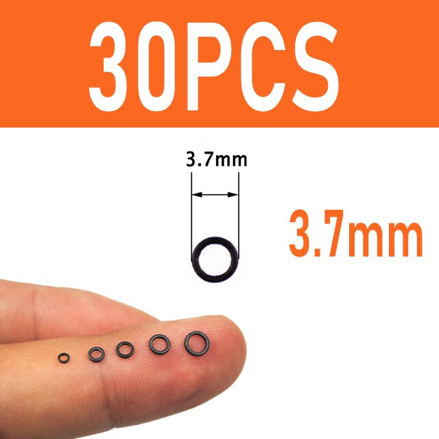 [ 30PCS] Flat Round Matt Black O Ring Carp Fishing Rig Terminal End Tackle Accessory 2mm 2.5mm 3.1mm Tippet Rig Ring