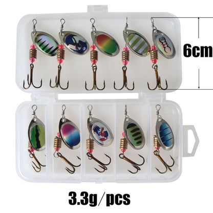 10pcs/Lot LUSHAZER Fishing Spoon Lures Spinner Bait 2.5-4g Fishing Wobbler Metal Baits Spinnerbait Isca Artificial With Box
