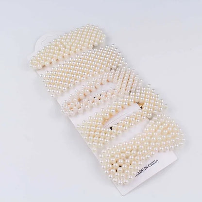 5Pcs/Set Pearl Hair Clip Snap Button Hair Pins for Women Sweet Pearl Hairpin Hair Clips Jewelry Lady Barrette Stick