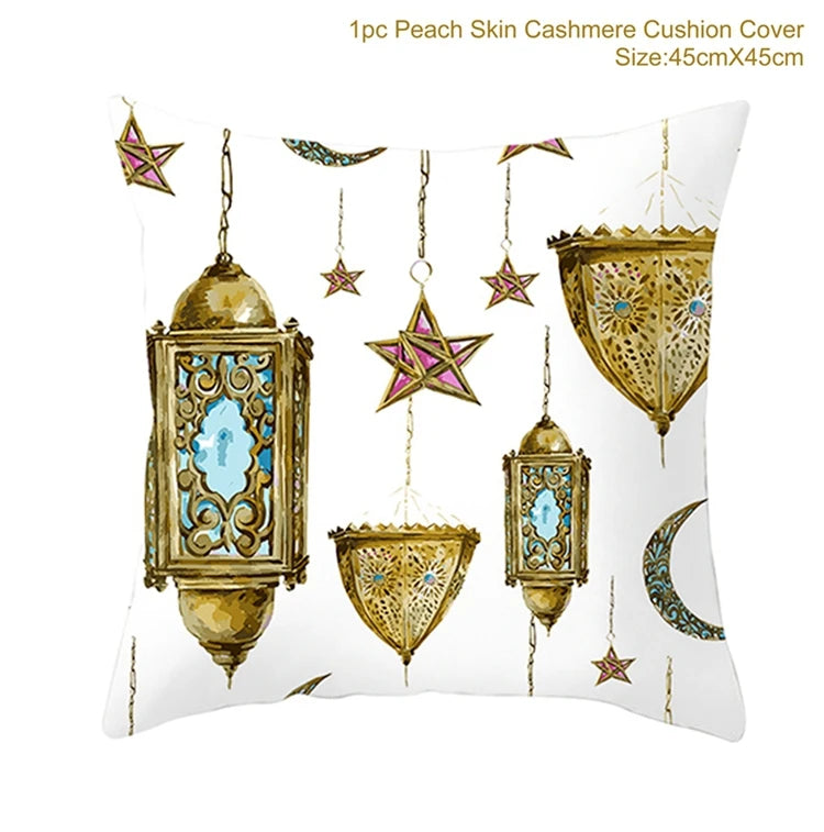 EID Mubarak Cushion Cover Ramadan Decoration for Home Ramadan Kareem Mubarak Muslim Islamic Party Supplies EID Pillowcase