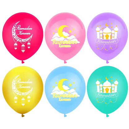 10Pcs Eid Mubarak Latex Balloon Ramadan Kareem Decoration Air Globos Ramadan Mubarak Muslim Islamic Festival Party Supplies 2024