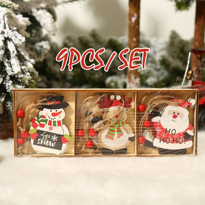 Wooden Christmas Pendant Merry Christmas Decor for Home 2023 Navidad Ornaments C