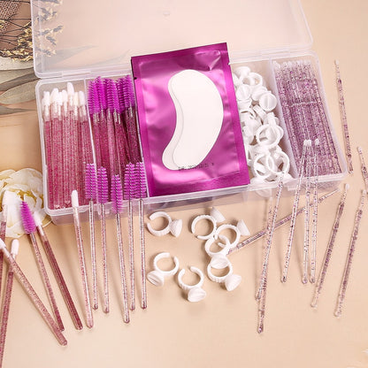Eyelash Extension Set With Box Lashes Micro Brush Tape Glue Ring Eye Pad Disposable Mascara Applicator Eyelashes Tool