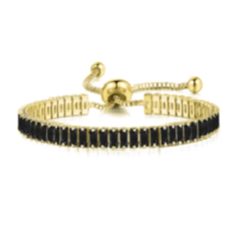 ZHOUYANG Tennis Bracelet for Woman Trendy Simple Adjustable Rose White Gold Color Bracelets Fashion Jewelry DZH009